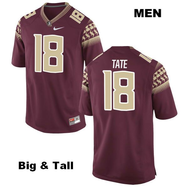 Men's NCAA Nike Florida State Seminoles #18 Auden Tate College Big & Tall Red Stitched Authentic Football Jersey TWV6869NZ